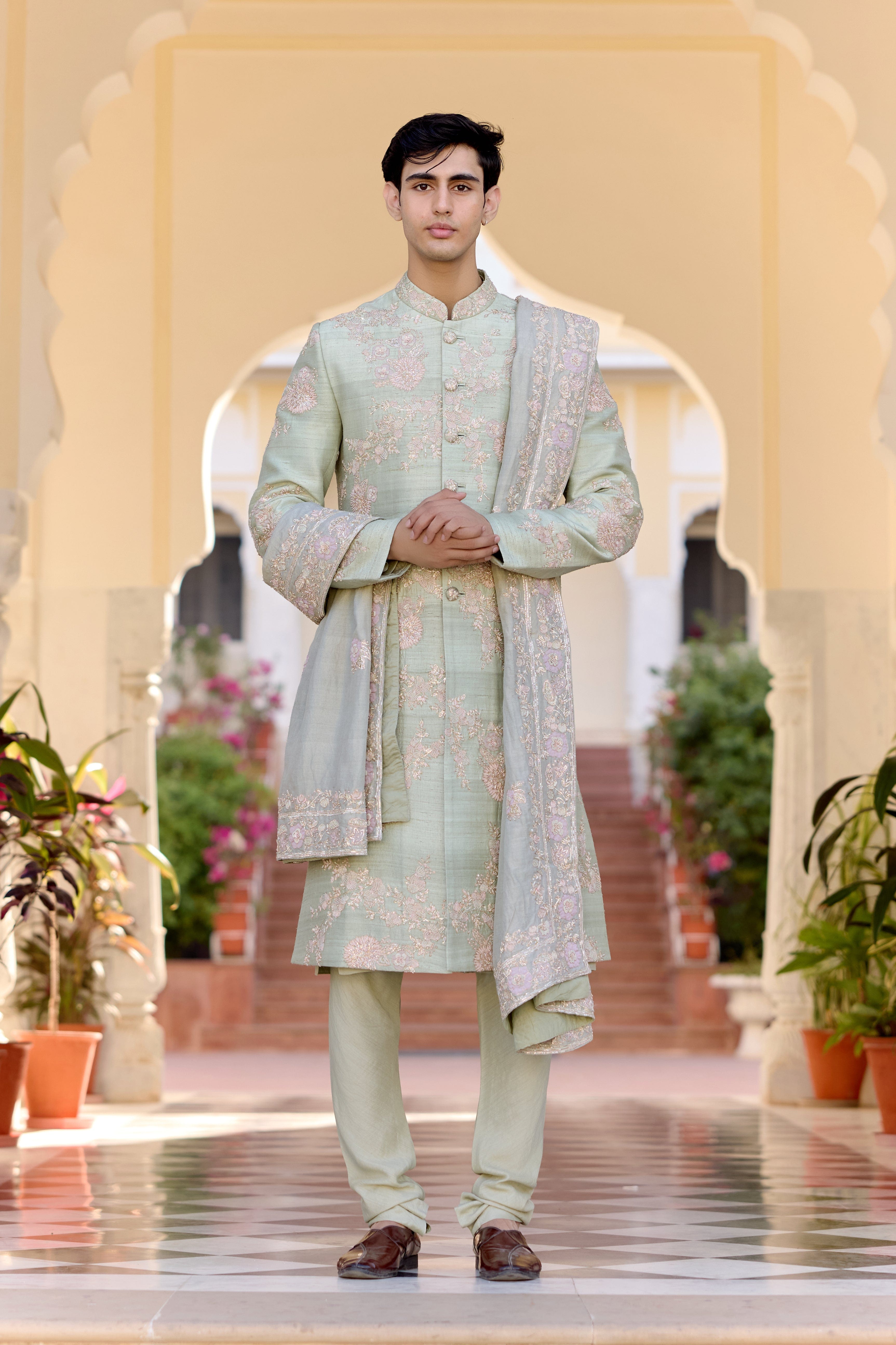Sage Sherwani Set