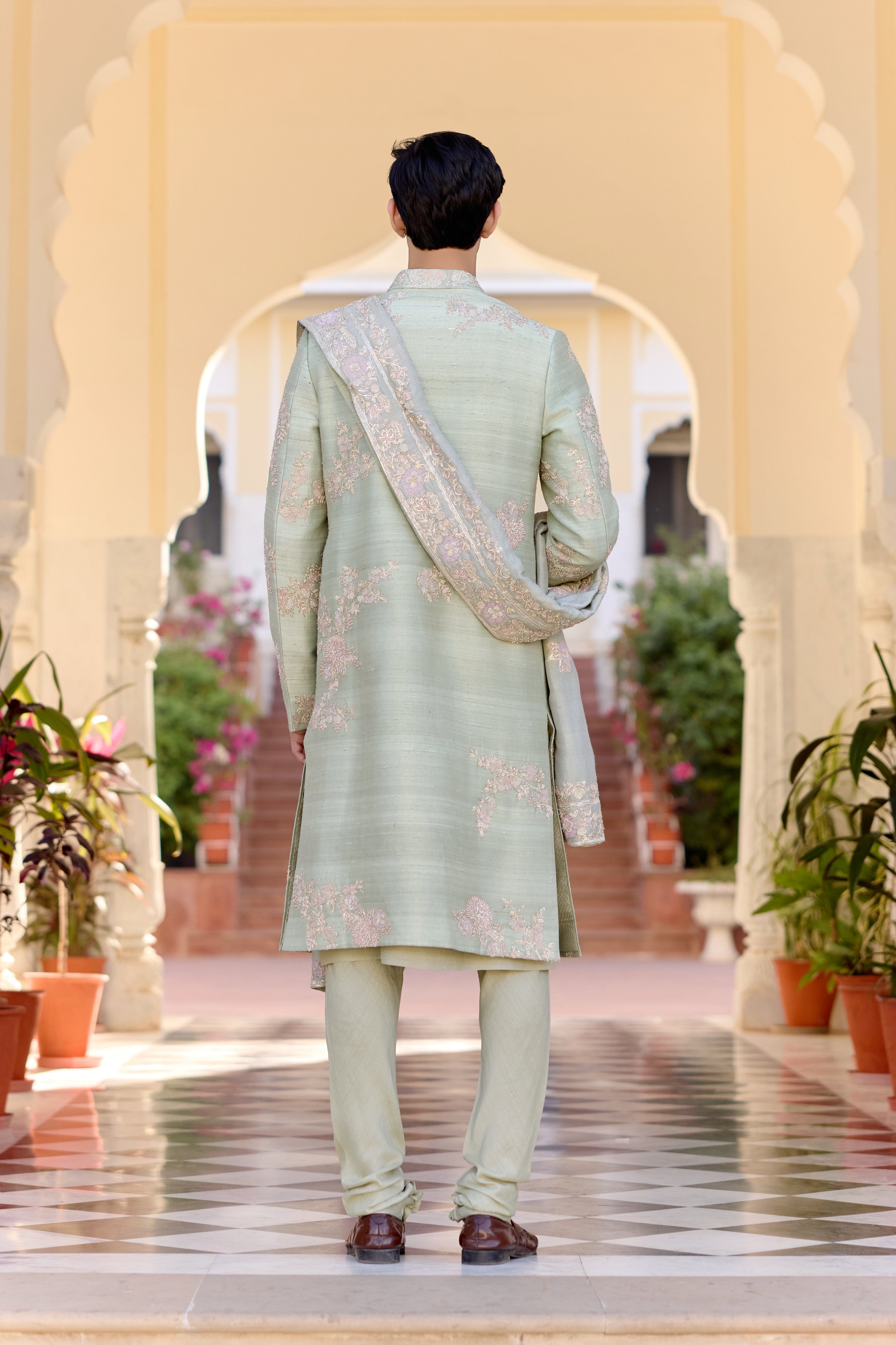 Sage Sherwani Set