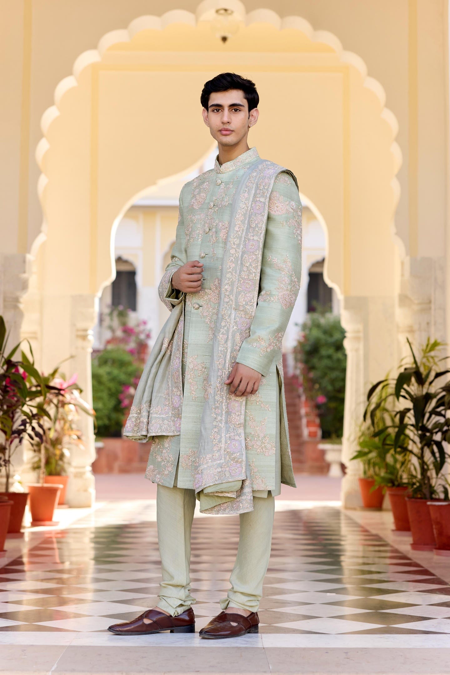 Sage Sherwani Set