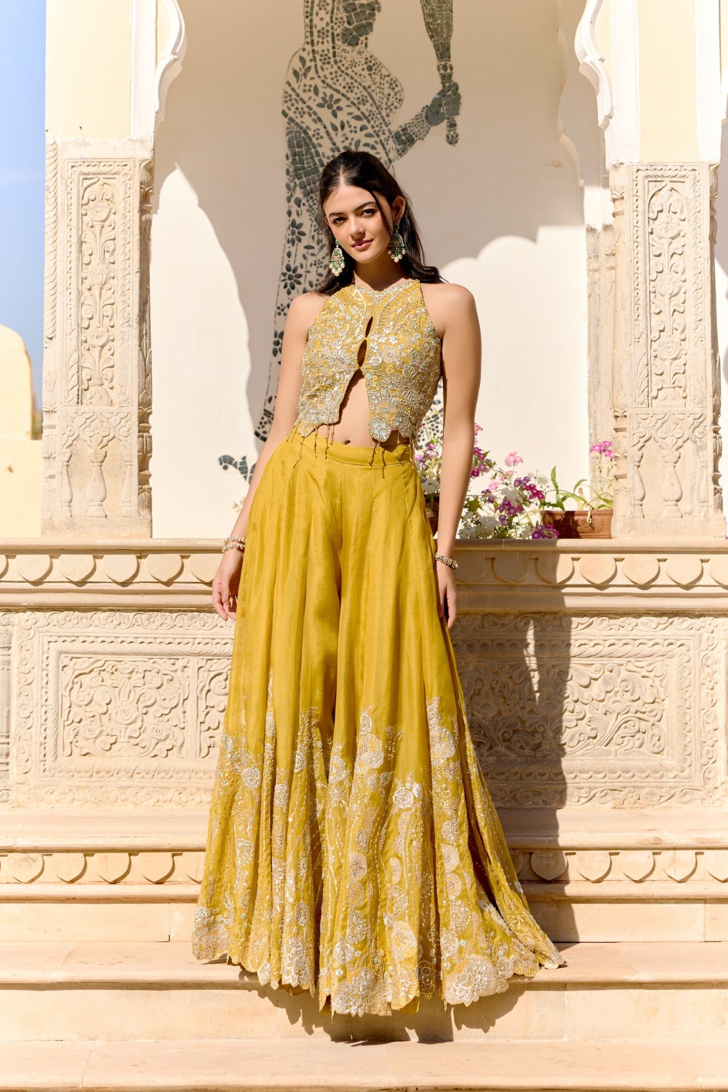 Honey Gold Top and Garara Set