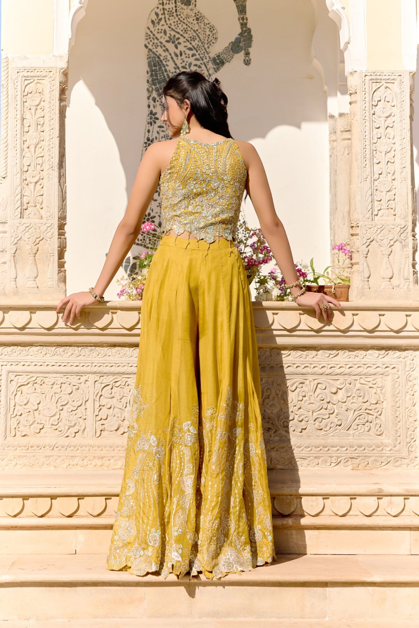 Honey Gold Top and Garara Set