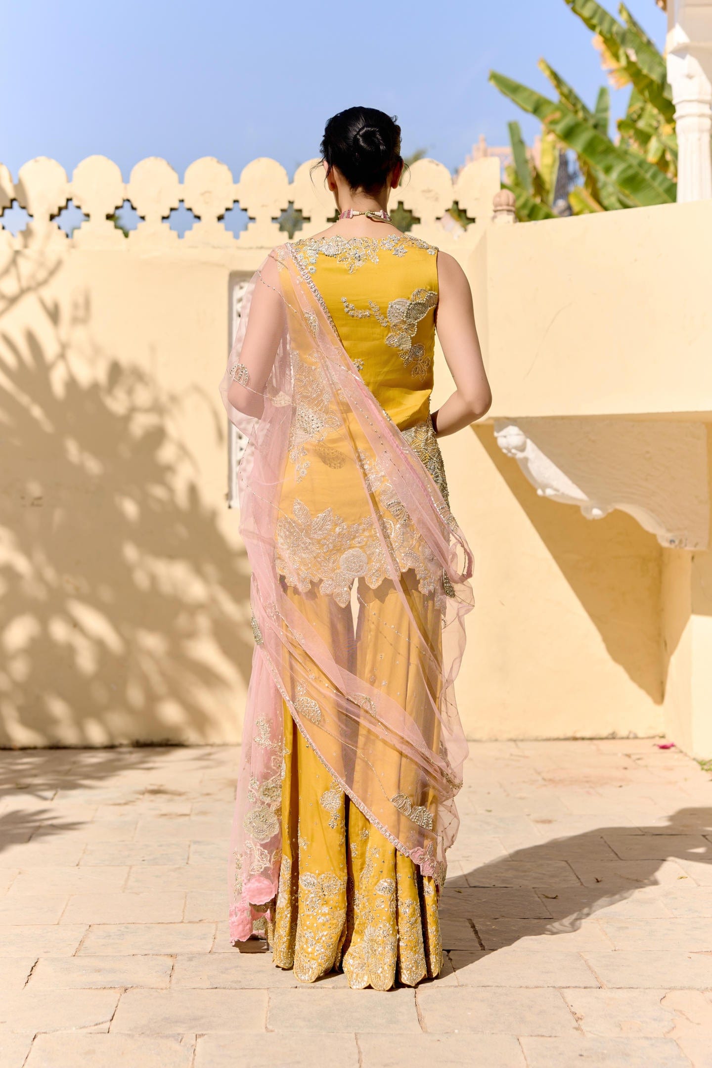 Canary Yellow Sharara Set