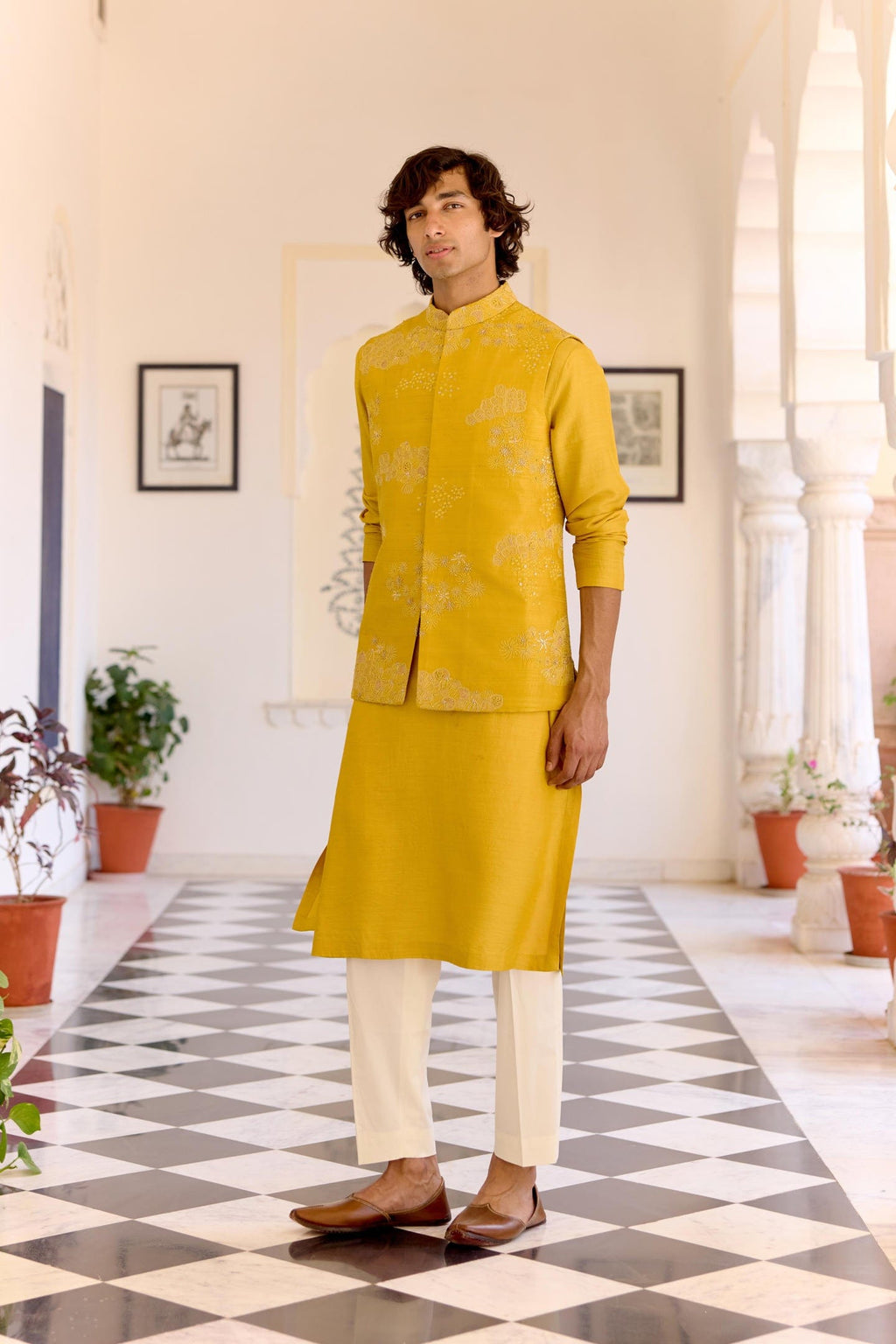 Honey Gold Nehru Jacket Set