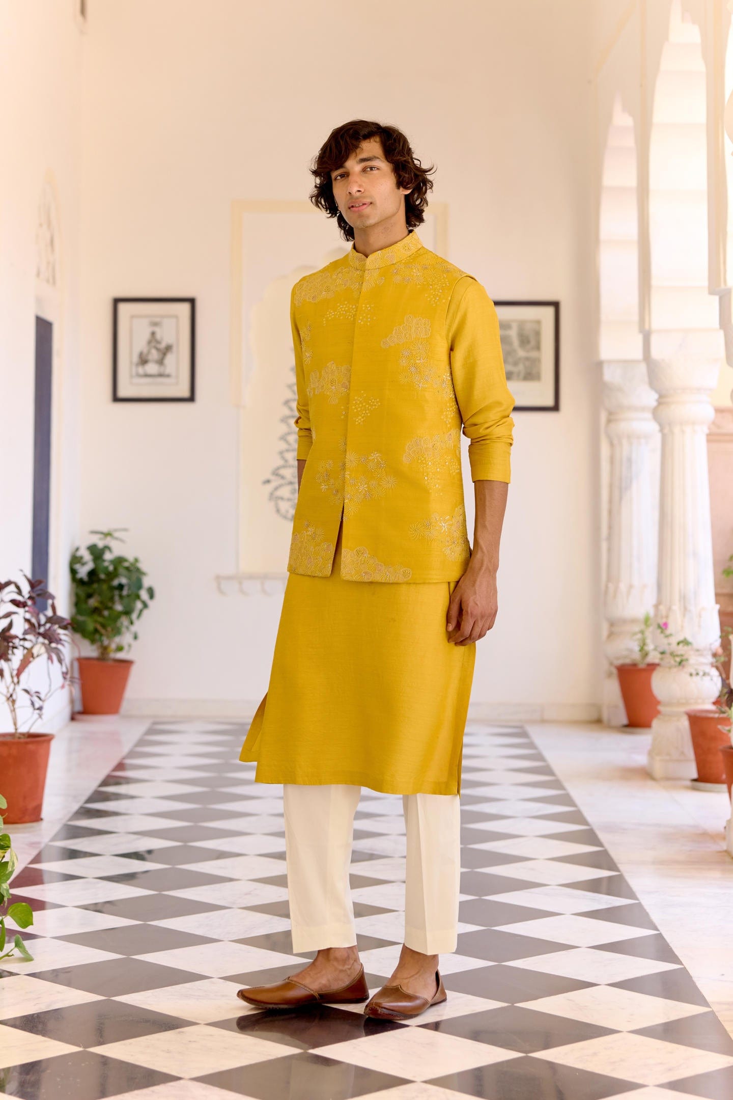 Honey Gold Nehru Jacket Set