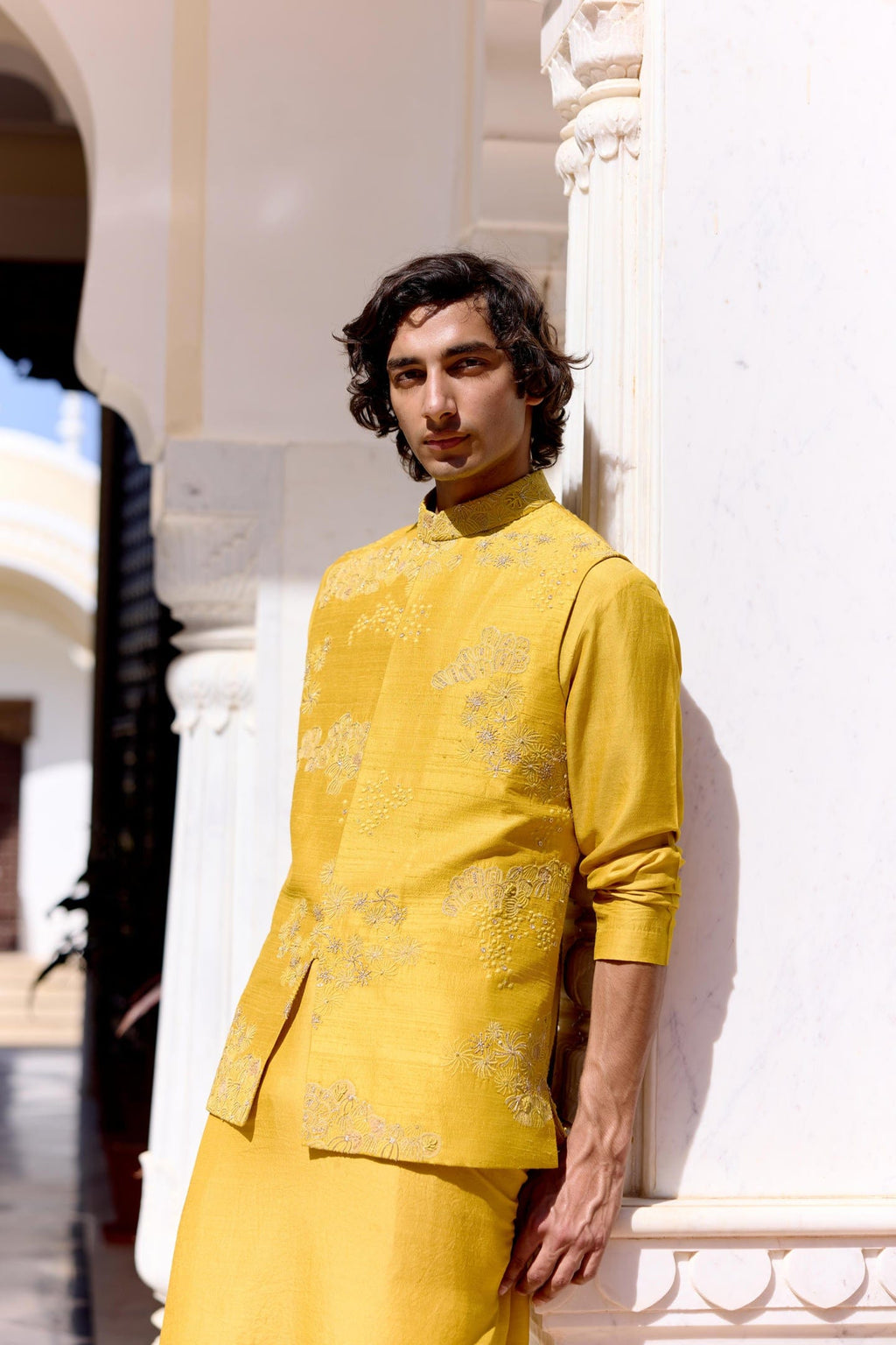 Honey Gold Nehru Jacket Set