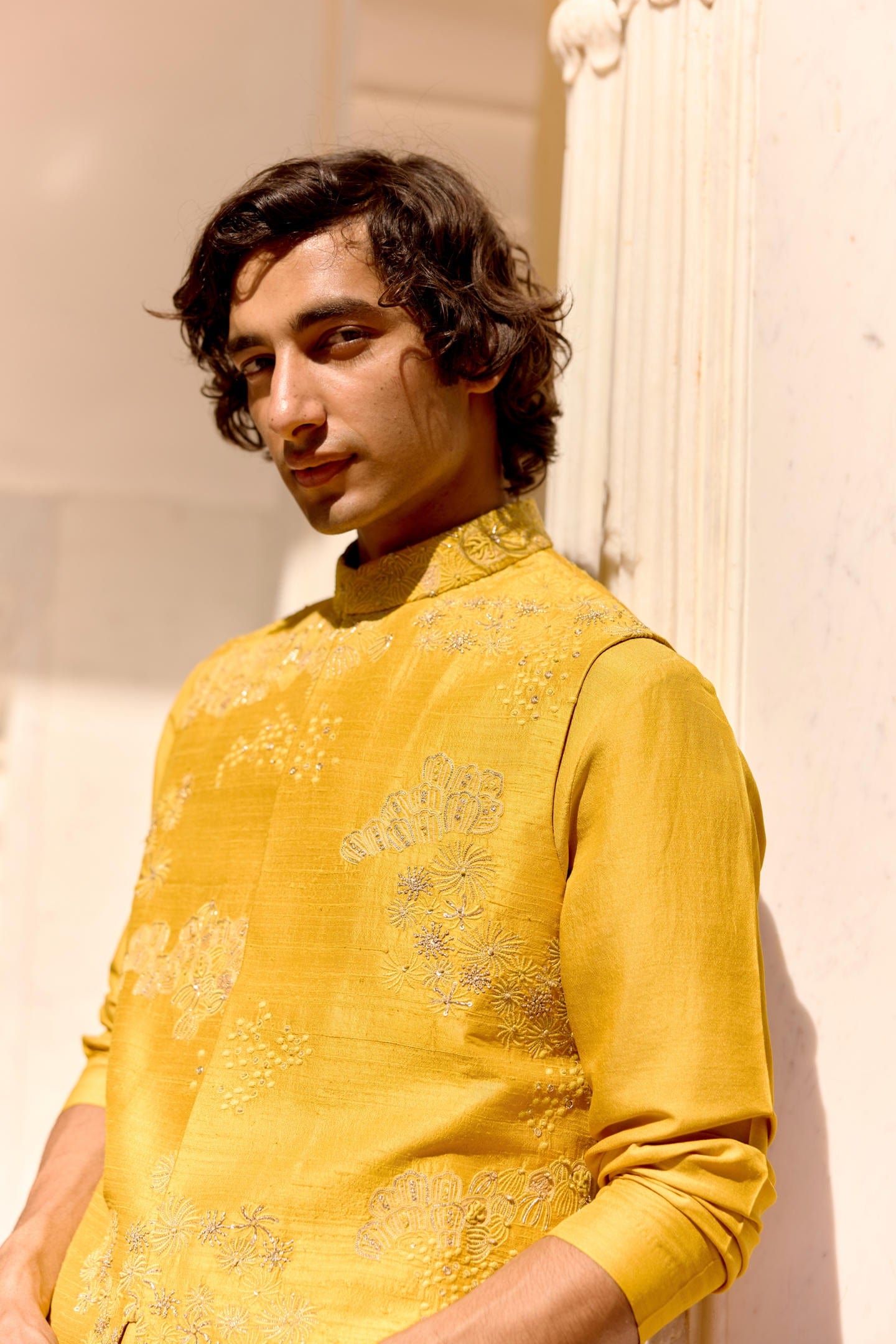 Honey Gold Nehru Jacket Set