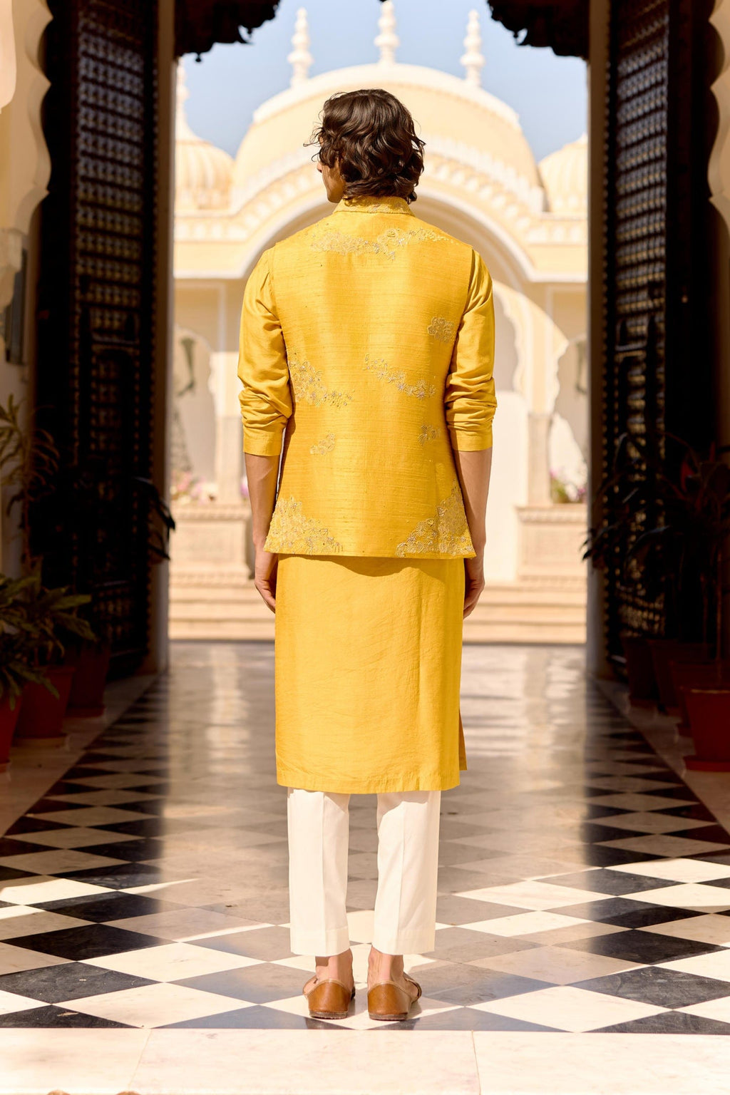 Honey Gold Nehru Jacket Set
