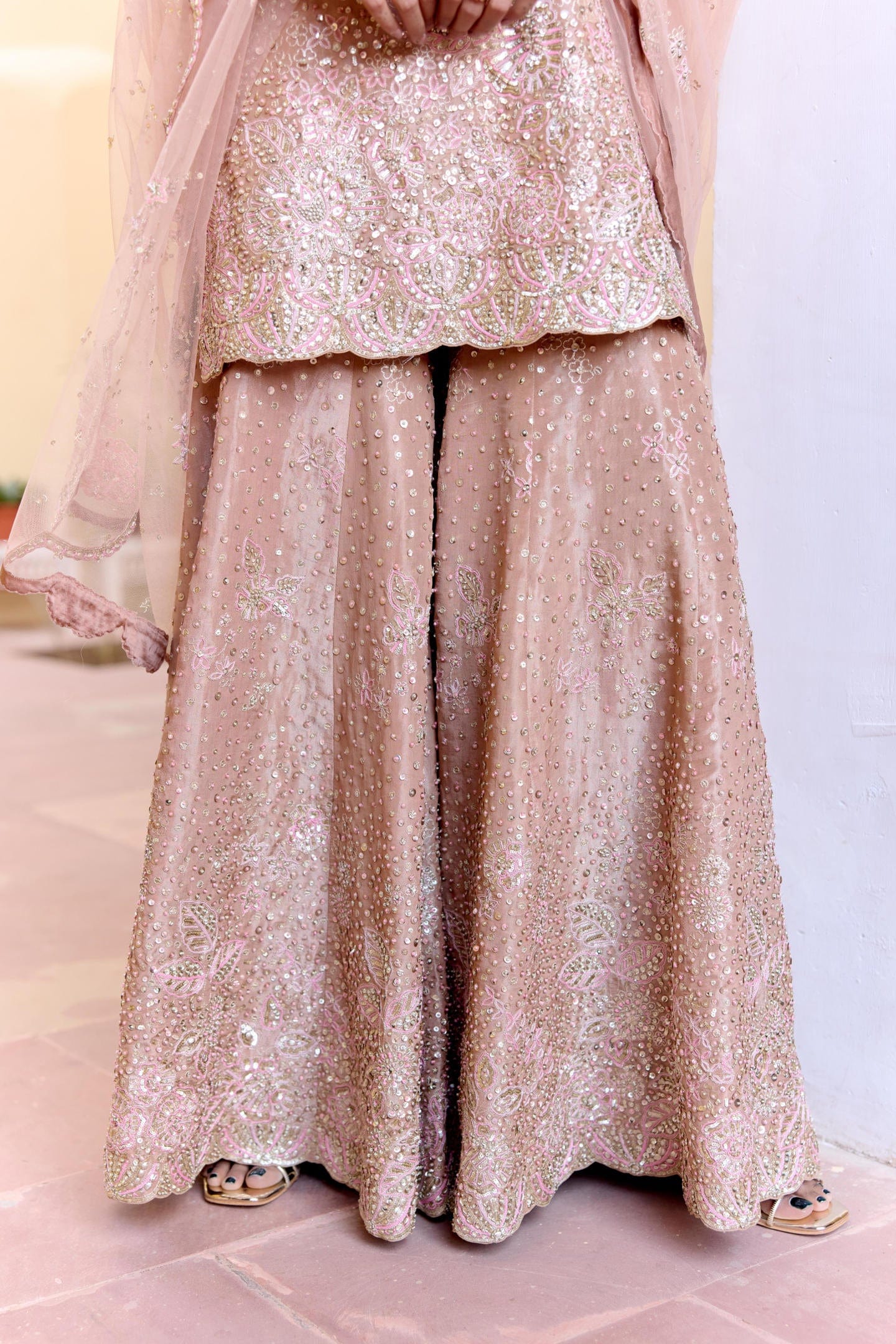 Caramel Taupe Sharara Set