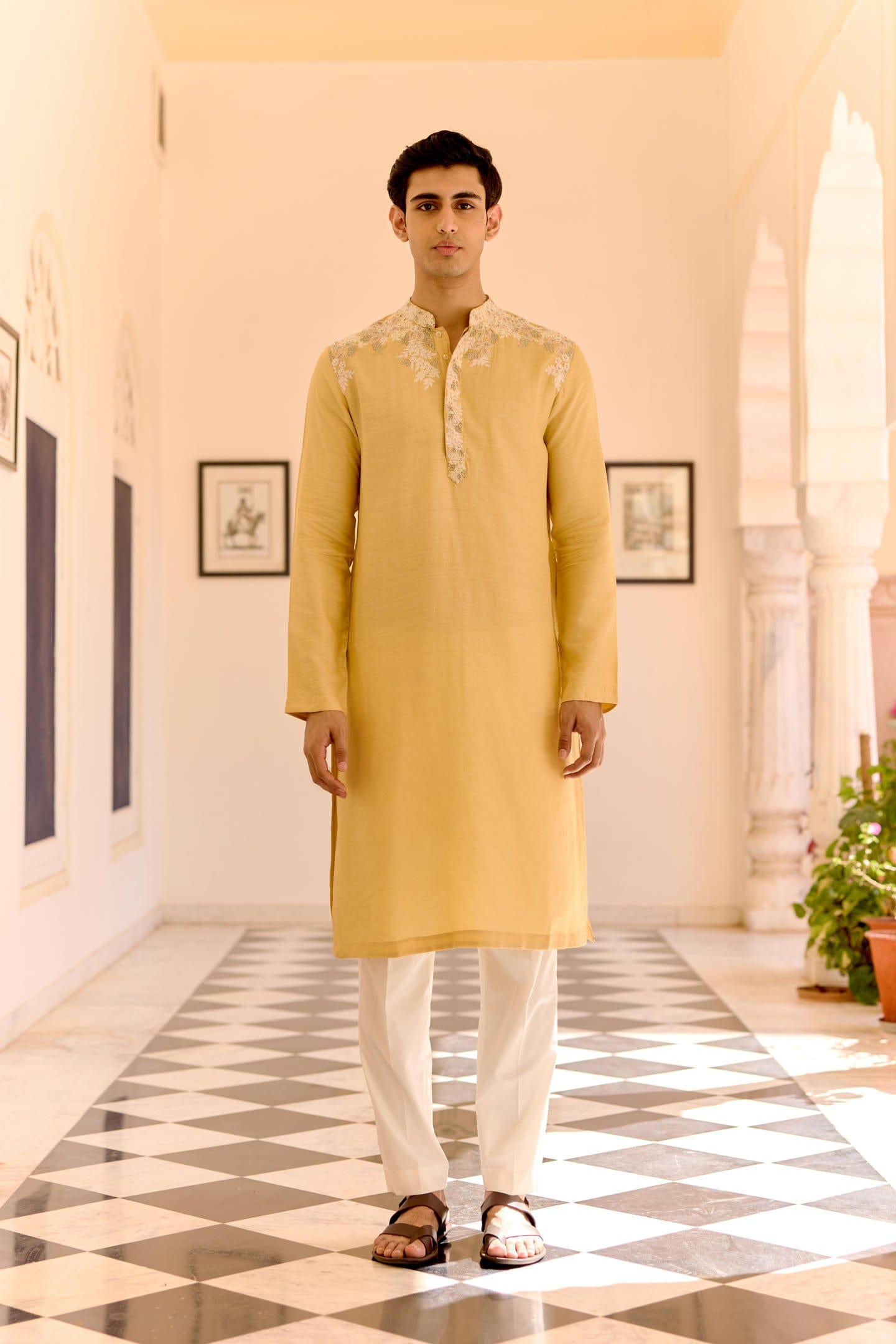 Taupe Lemon Kurta Set