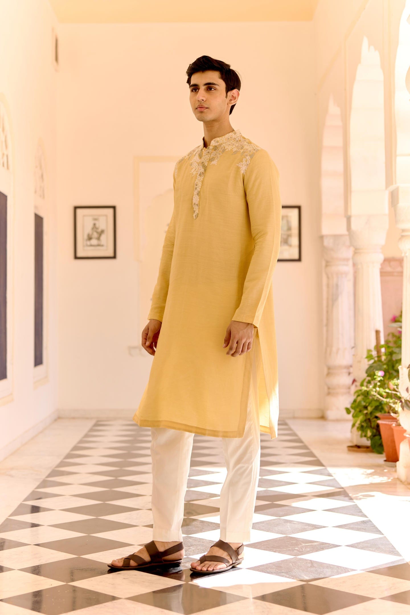 Taupe Lemon Kurta Set