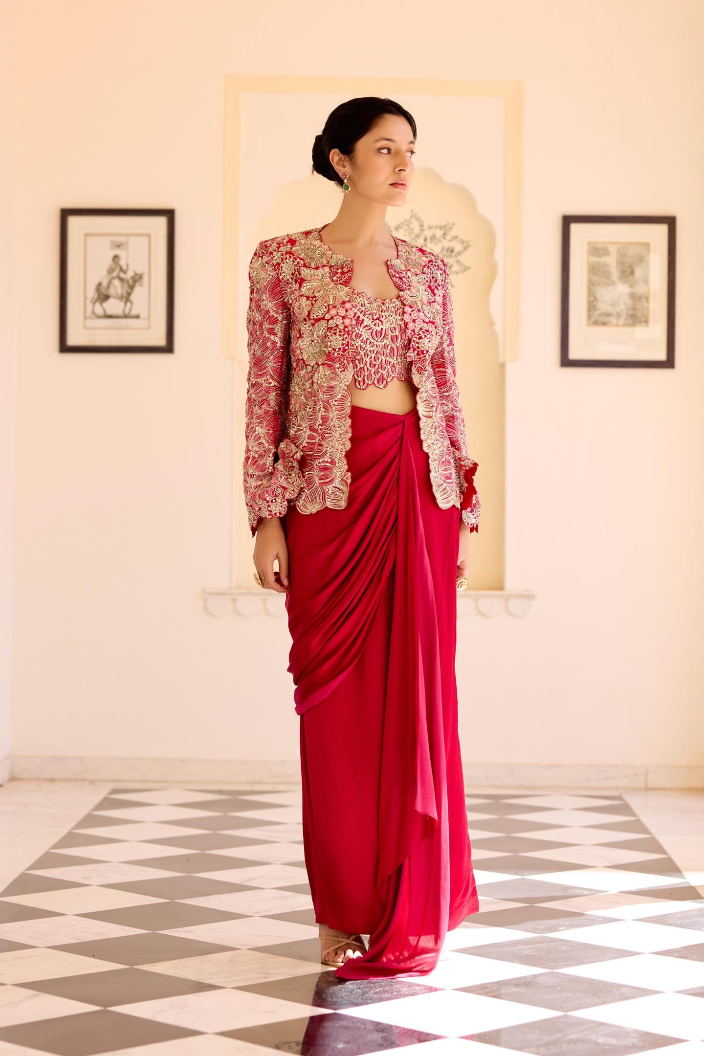 Cut Ruby Open Jacket Set