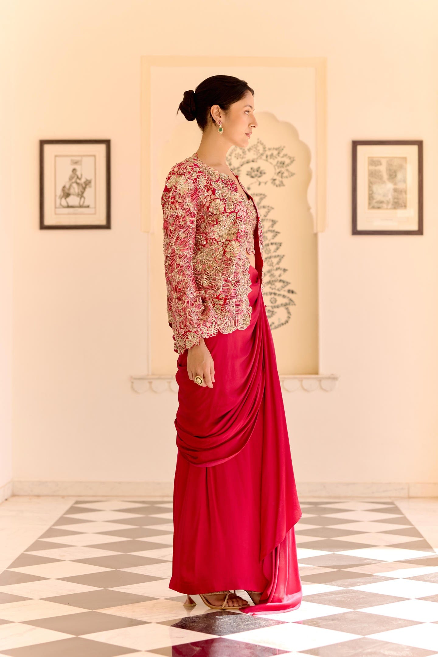 Cut Ruby Open Jacket Set