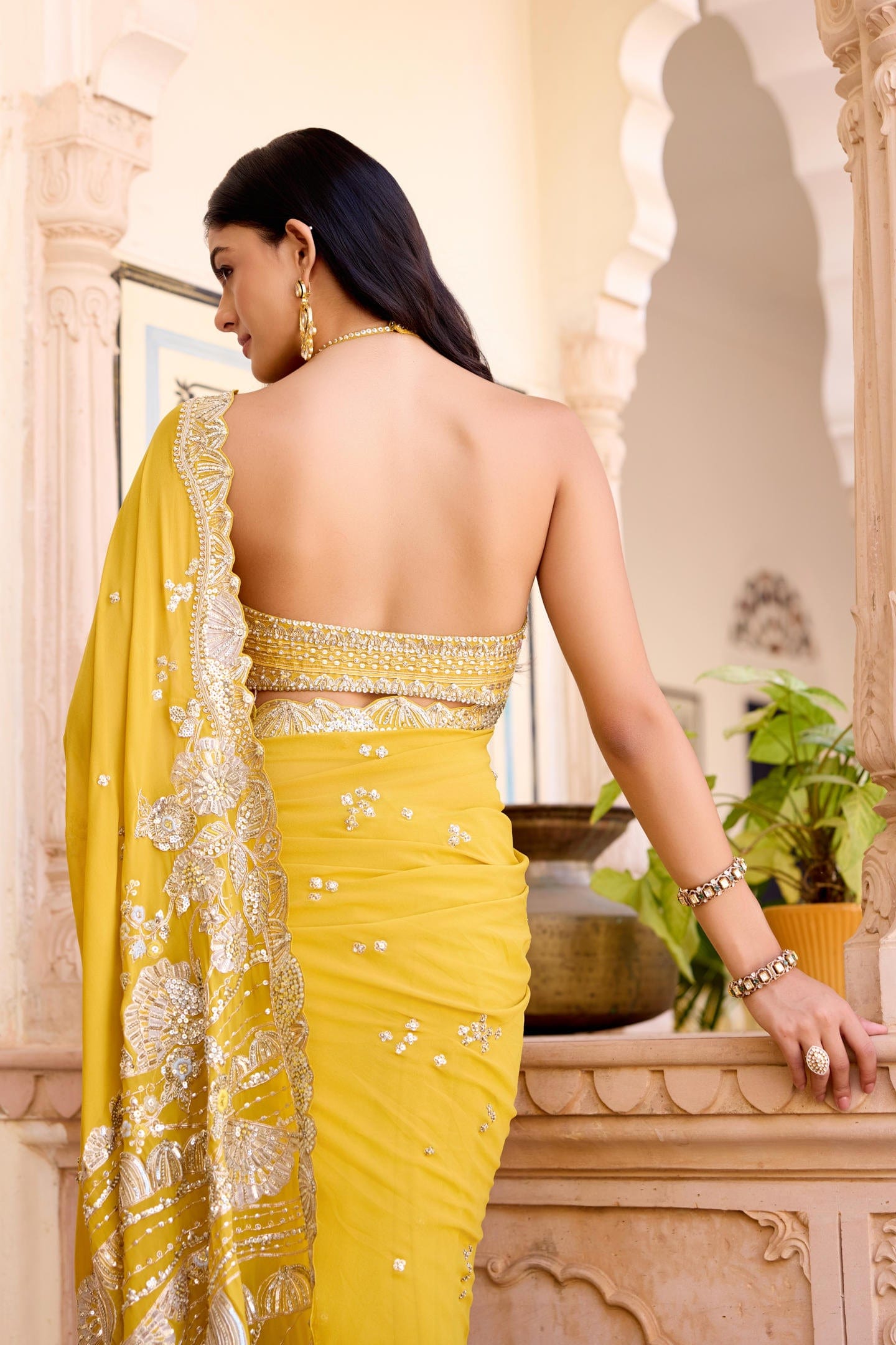 Canary Yellow Saree Set