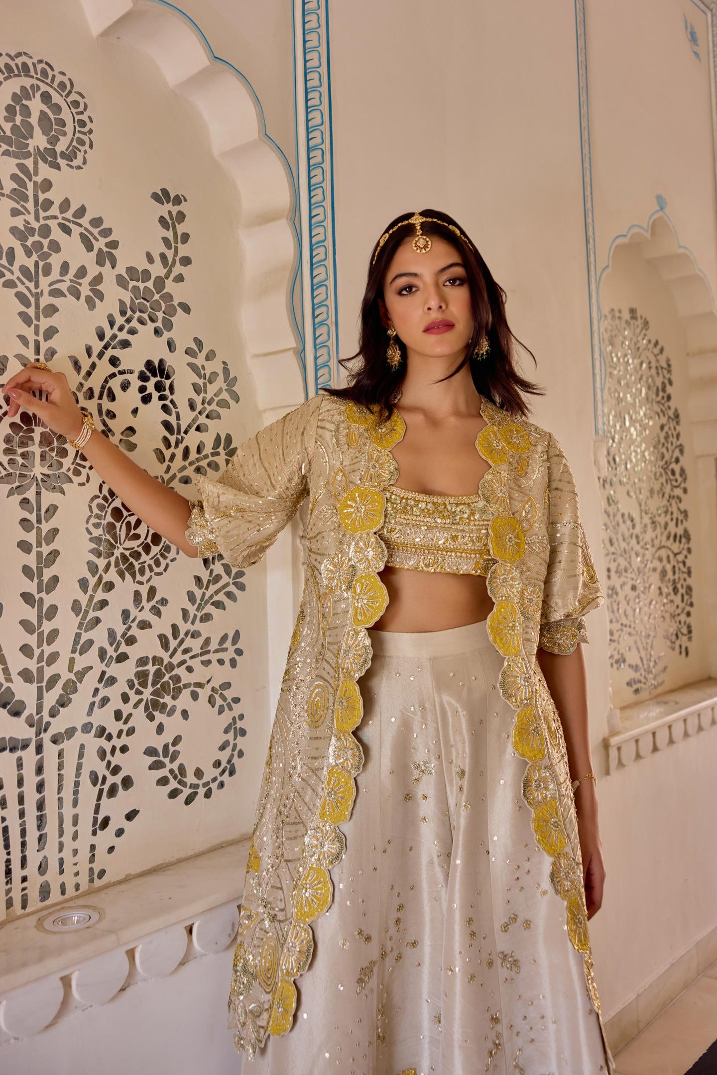 Tissue Silk Open Jacket Set