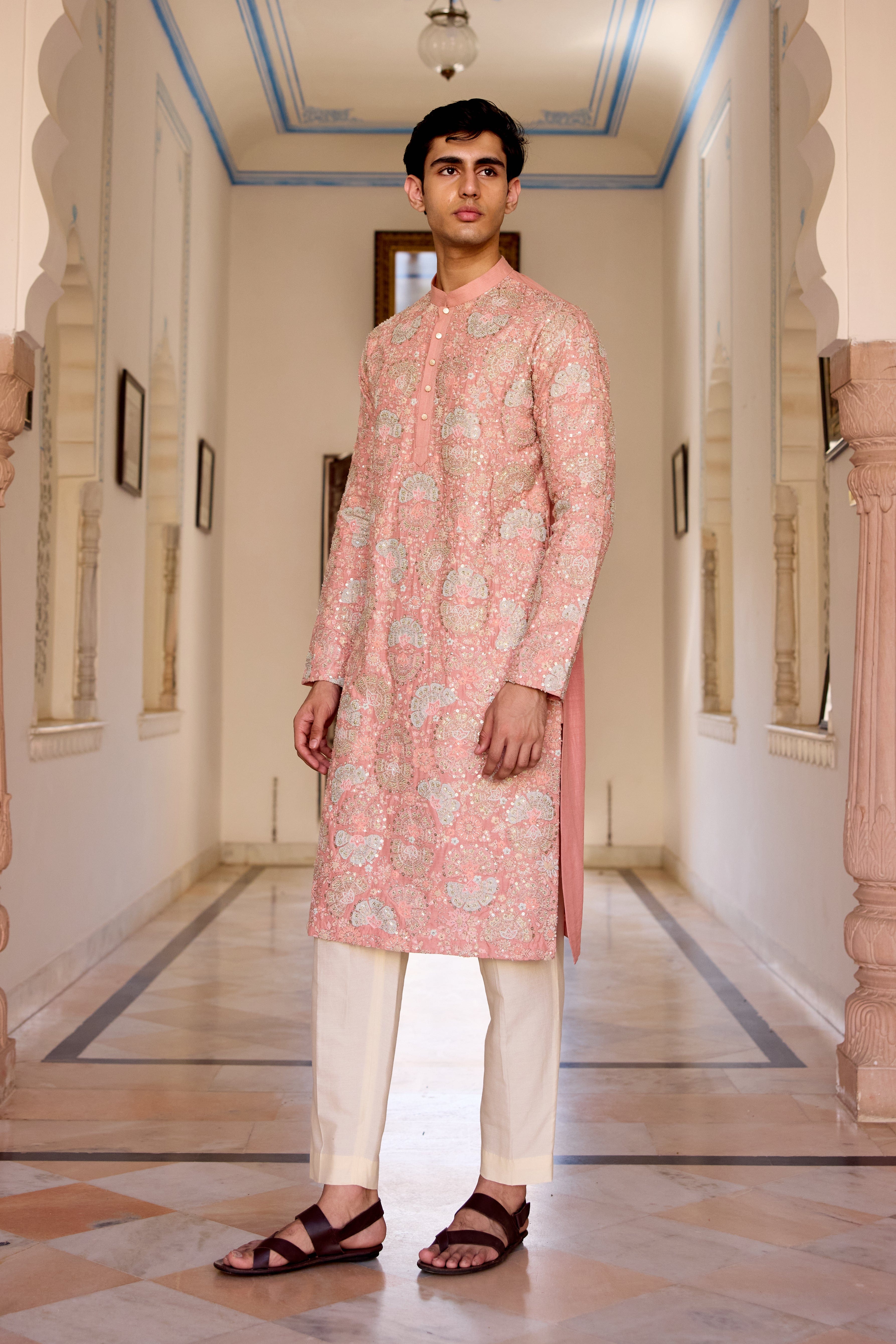 Coral Multicolor applique Kurta Set