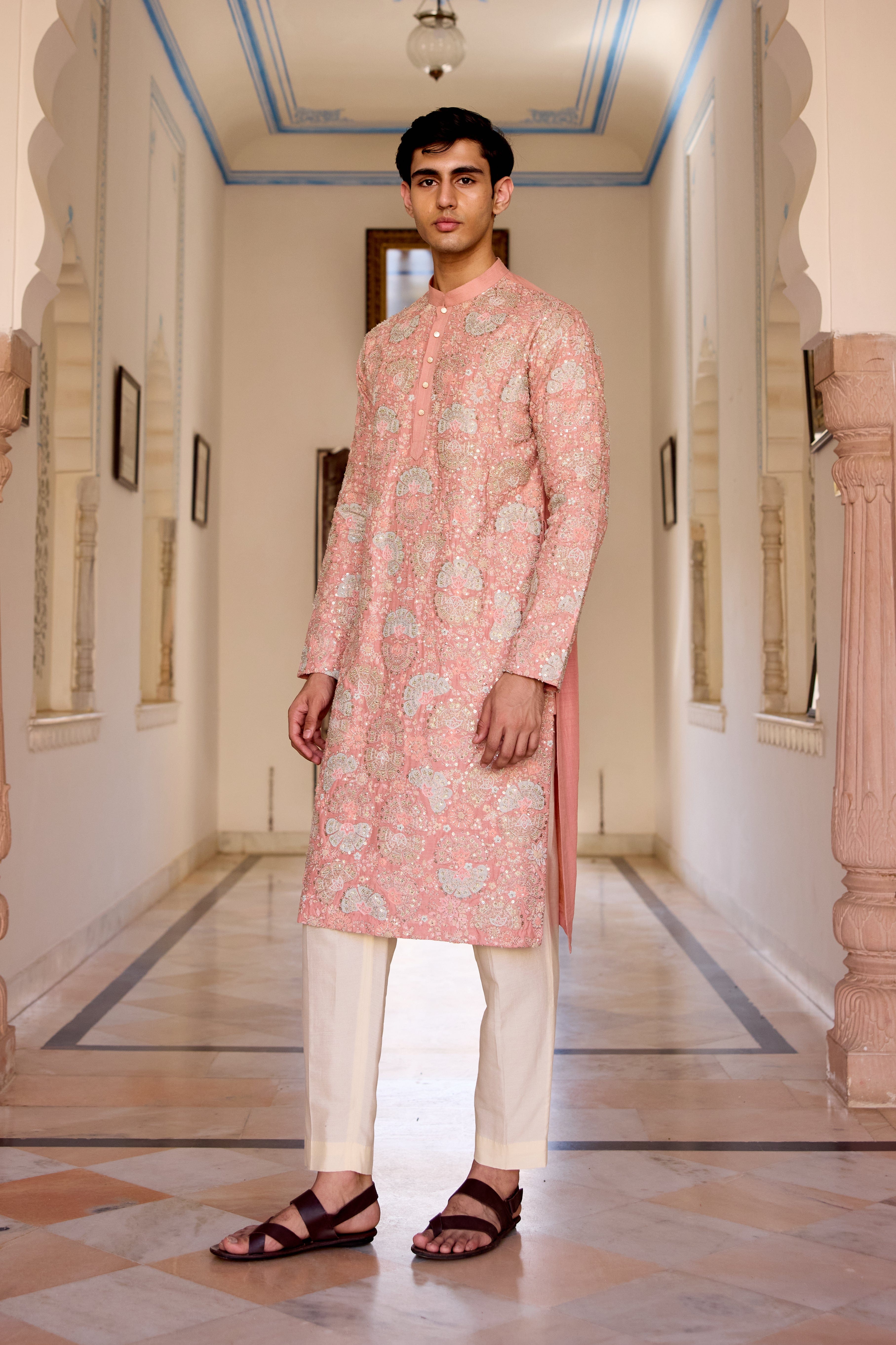 Coral Multicolor applique Kurta Set