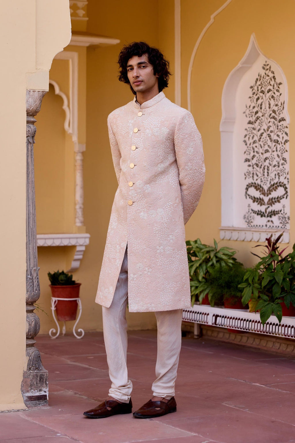 Cashmere Tan Sherwani Set