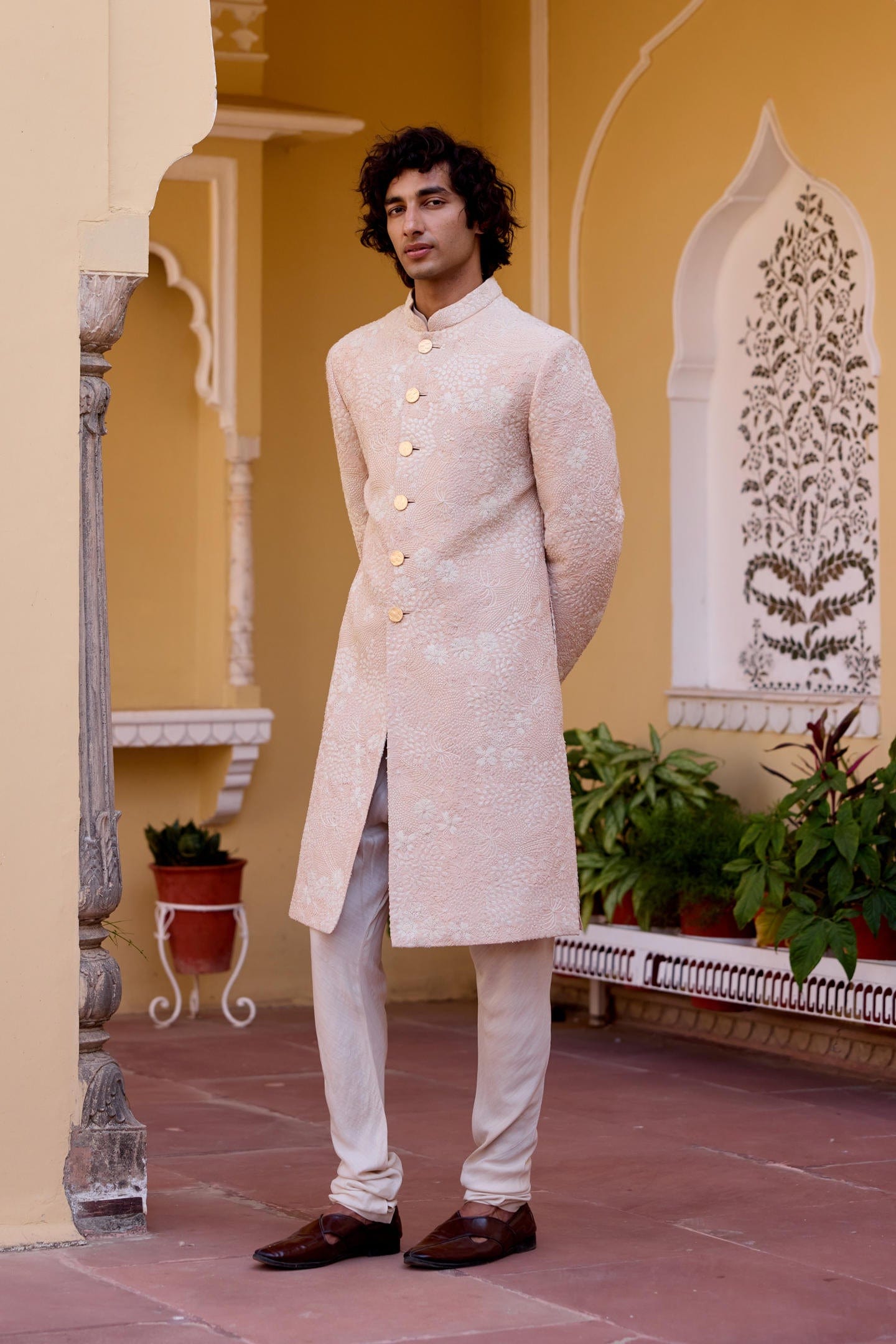 Cashmere Tan Sherwani Set
