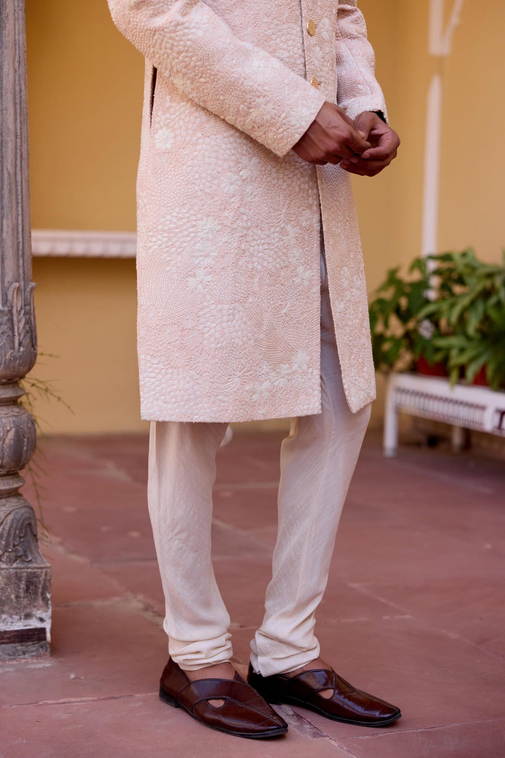 Cashmere Tan Sherwani Set