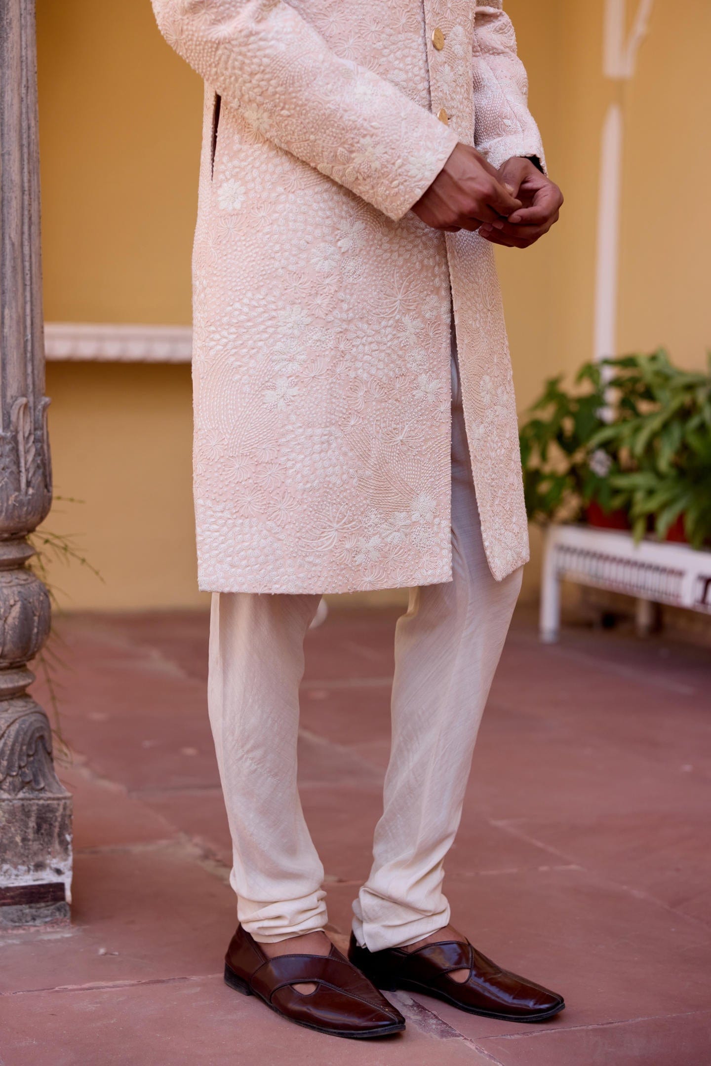 Cashmere Tan Sherwani Set