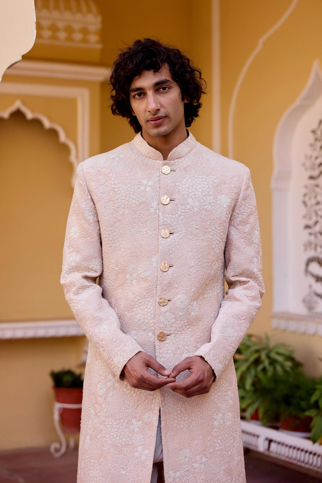Cashmere Tan Sherwani Set