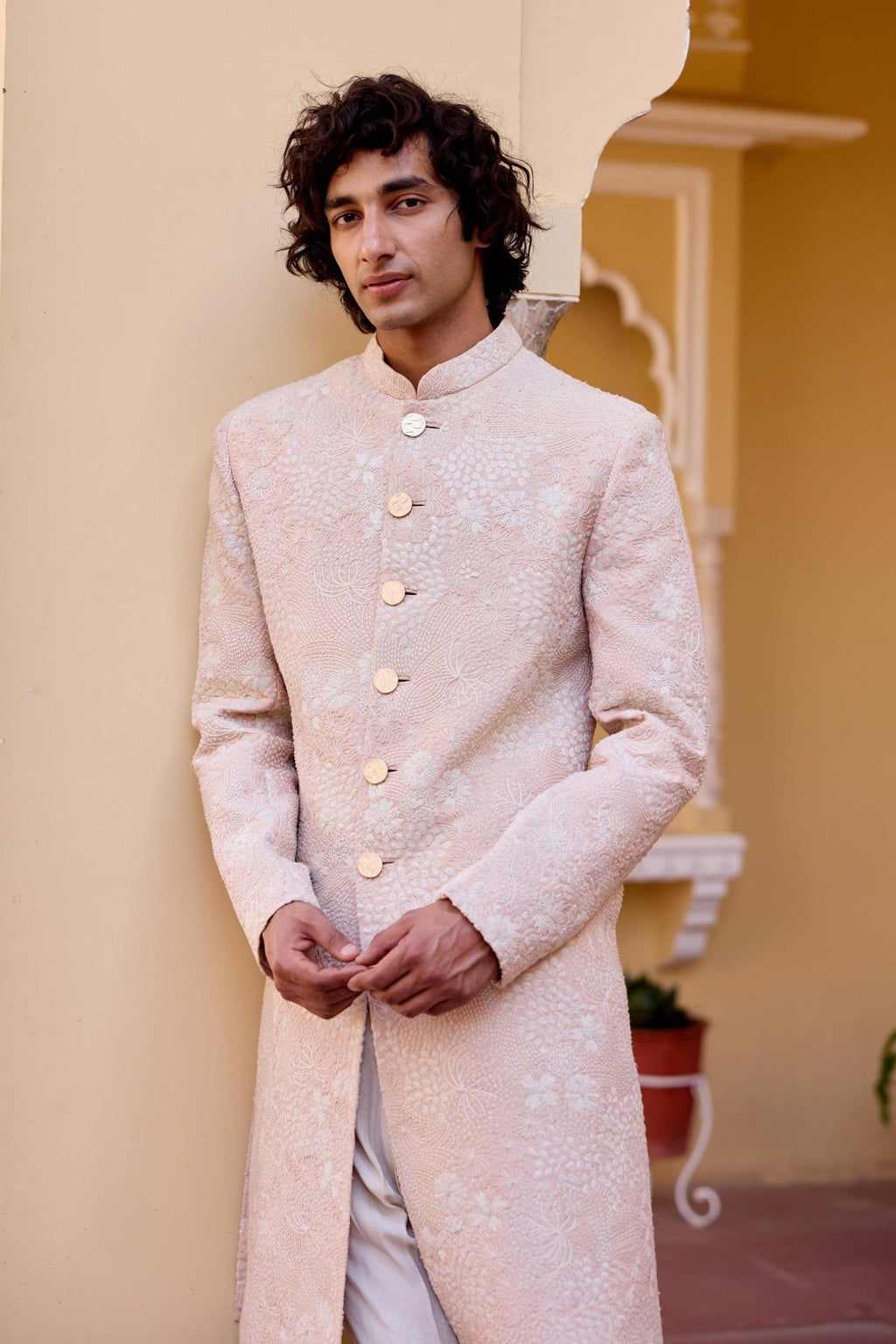 Cashmere Tan Sherwani Set