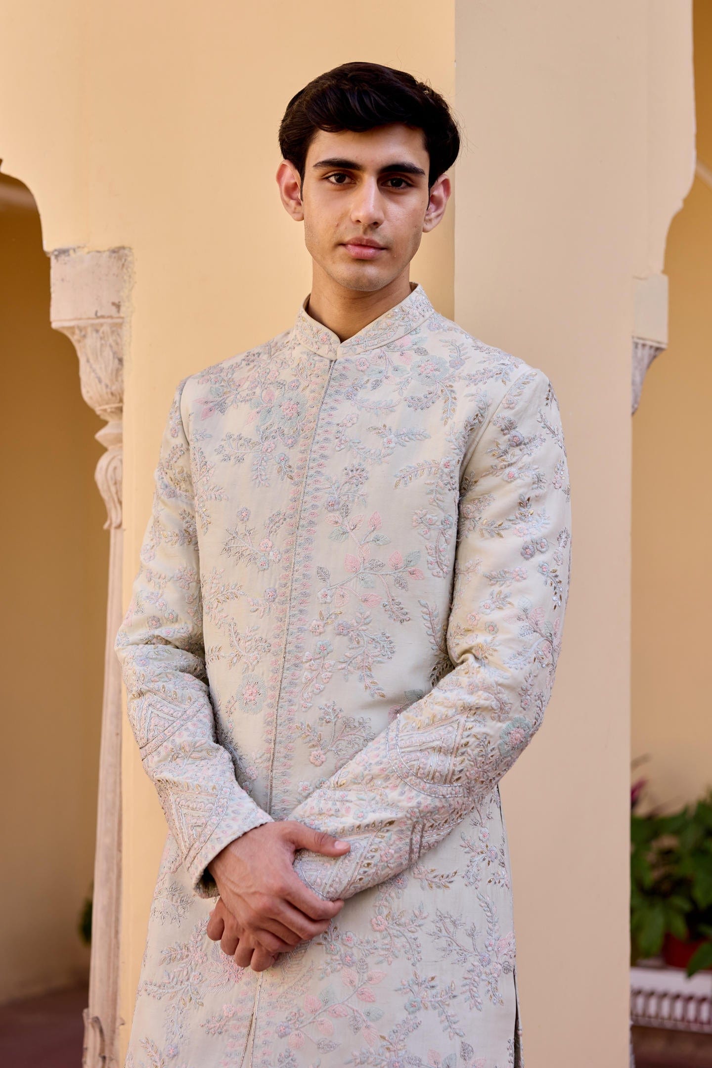 Celery Ice Sherwani Set