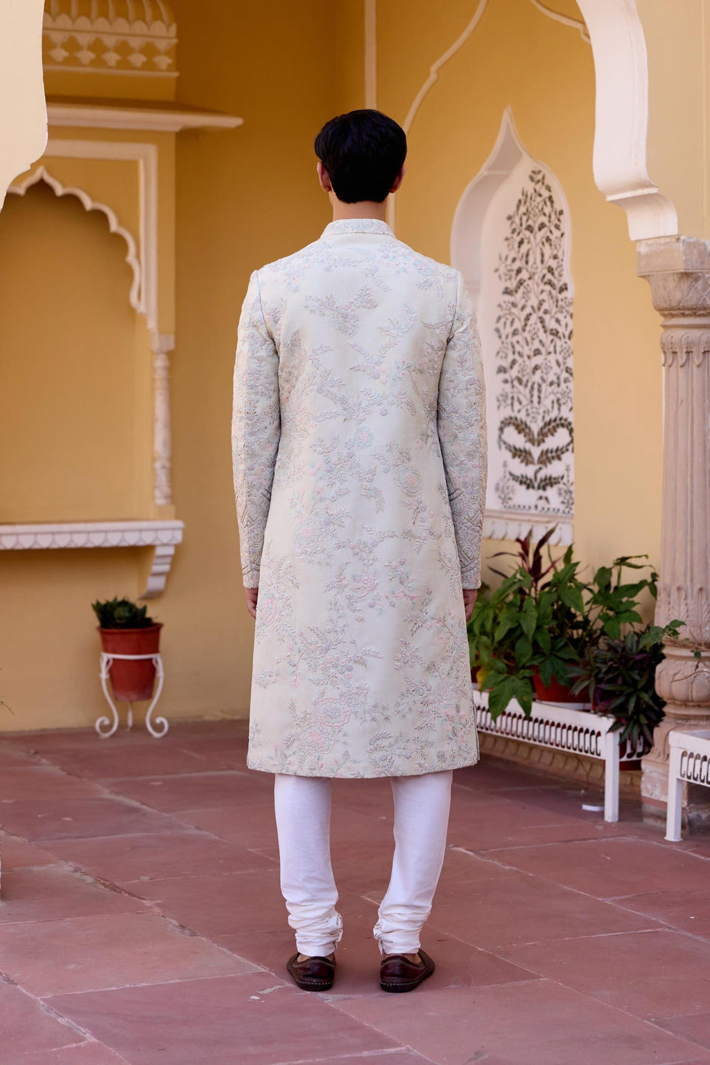 Celery Ice Sherwani Set
