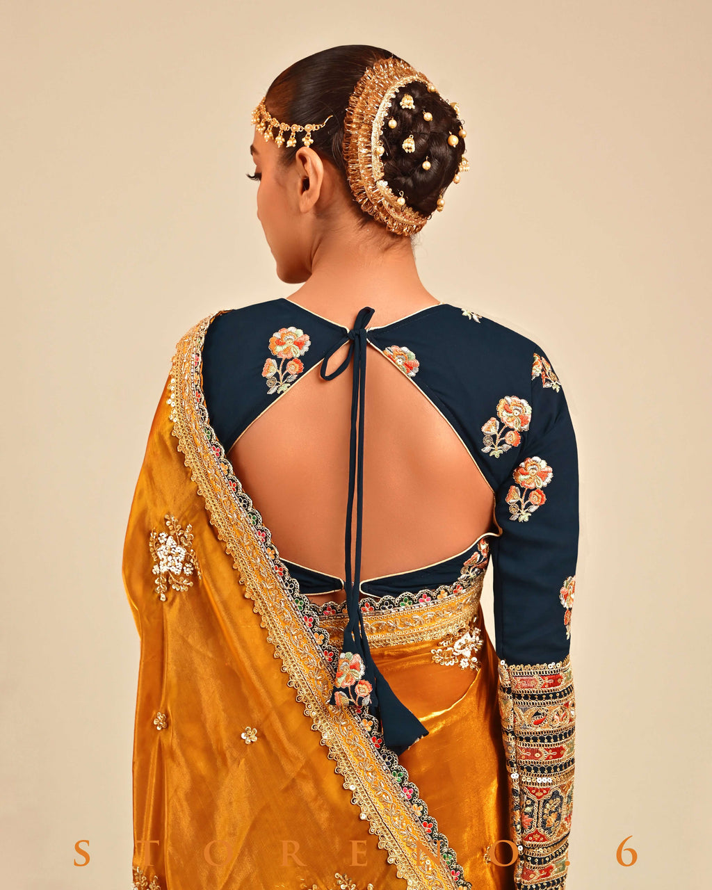 EXOTIC EMPRESS SAREE WITH PRUSSIAN PHENOMENA BLOUSE