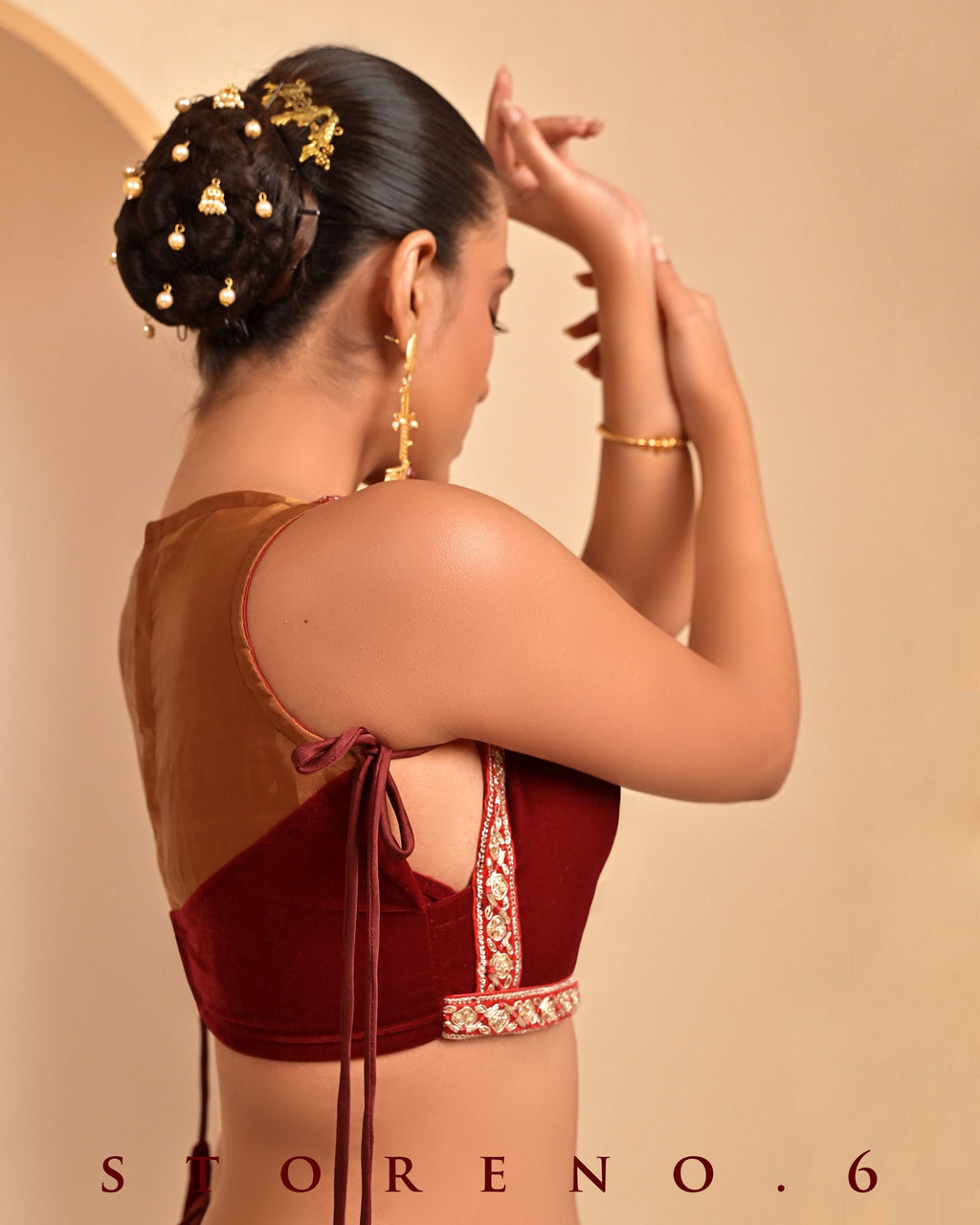 MAHOGANY MYSTERY SAREE WITH QUIRKY QUEST BLOUSE