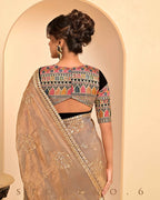 TITAN TREASURE SAREE WITH GUL KAARI SIAH MEDLEY BLOUSE