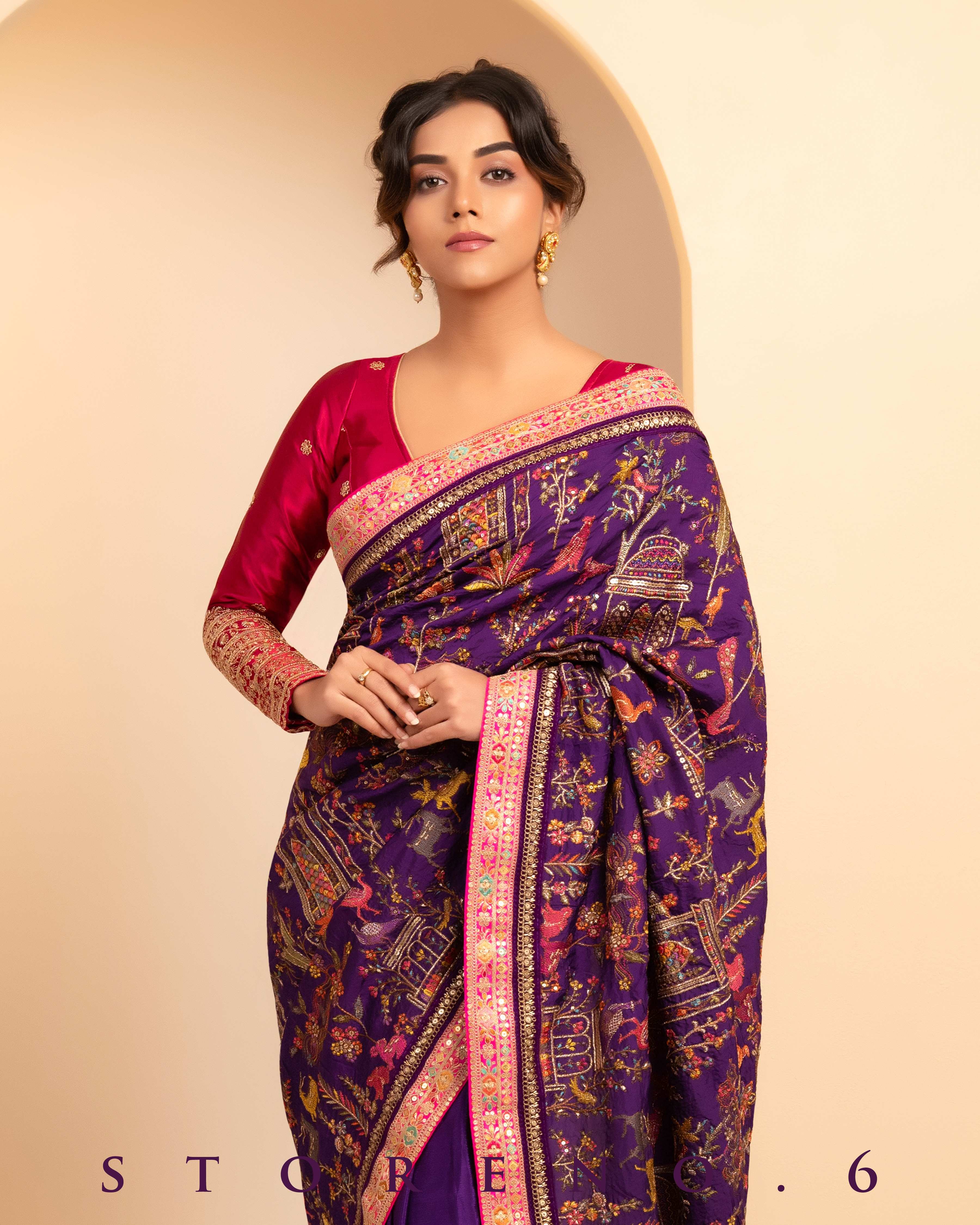 THE 6TH CENTURY CHROMA SAREE WITH AURORA APPEAL BLOUSE