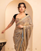 TITAN TREASURE SAREE WITH GUL KAARI SIAH MEDLEY BLOUSE