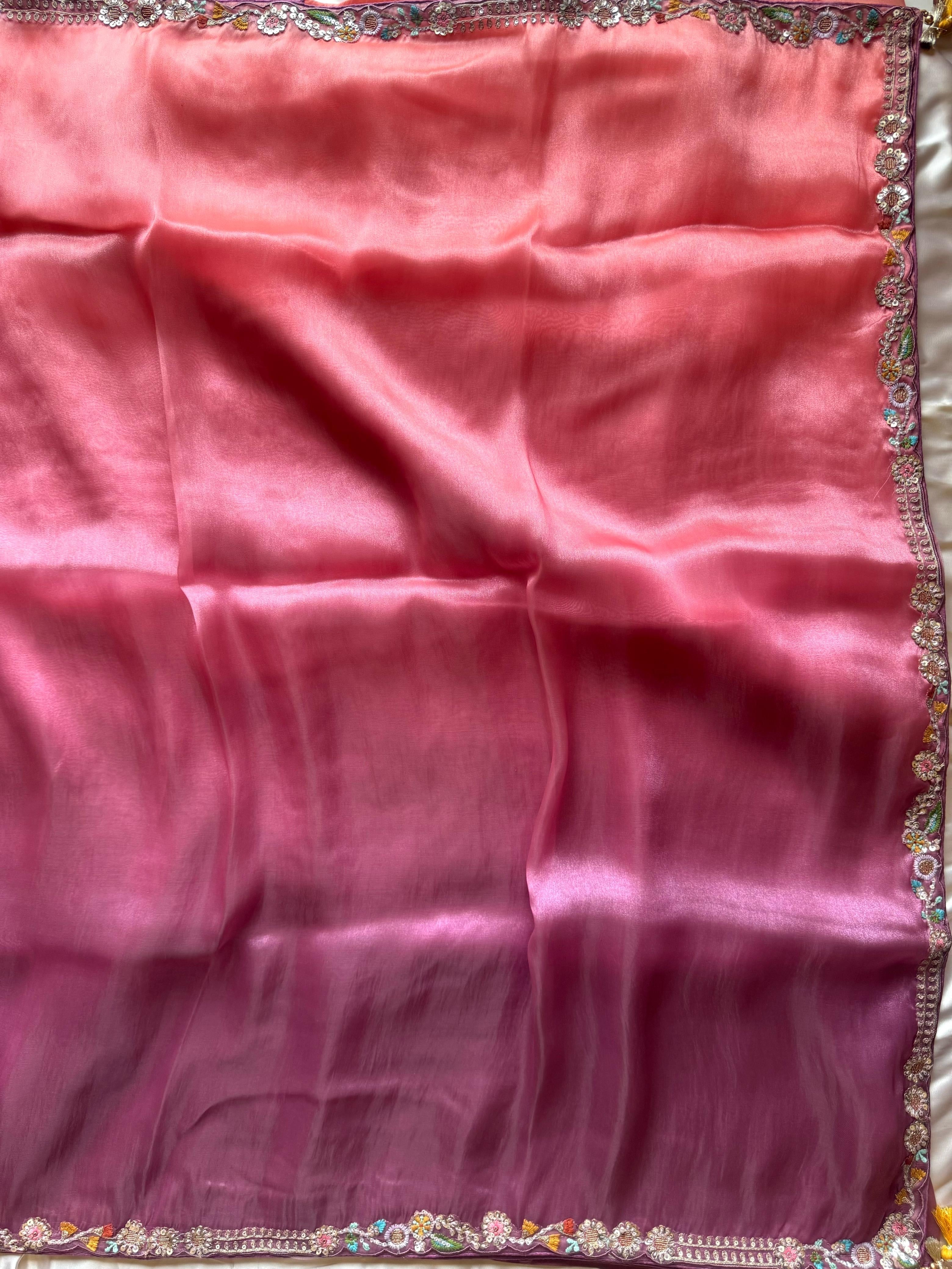 Begonia Embellished Saree