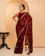 MAHOGANY MYSTERY SAREE WITH QUIRKY QUEST BLOUSE