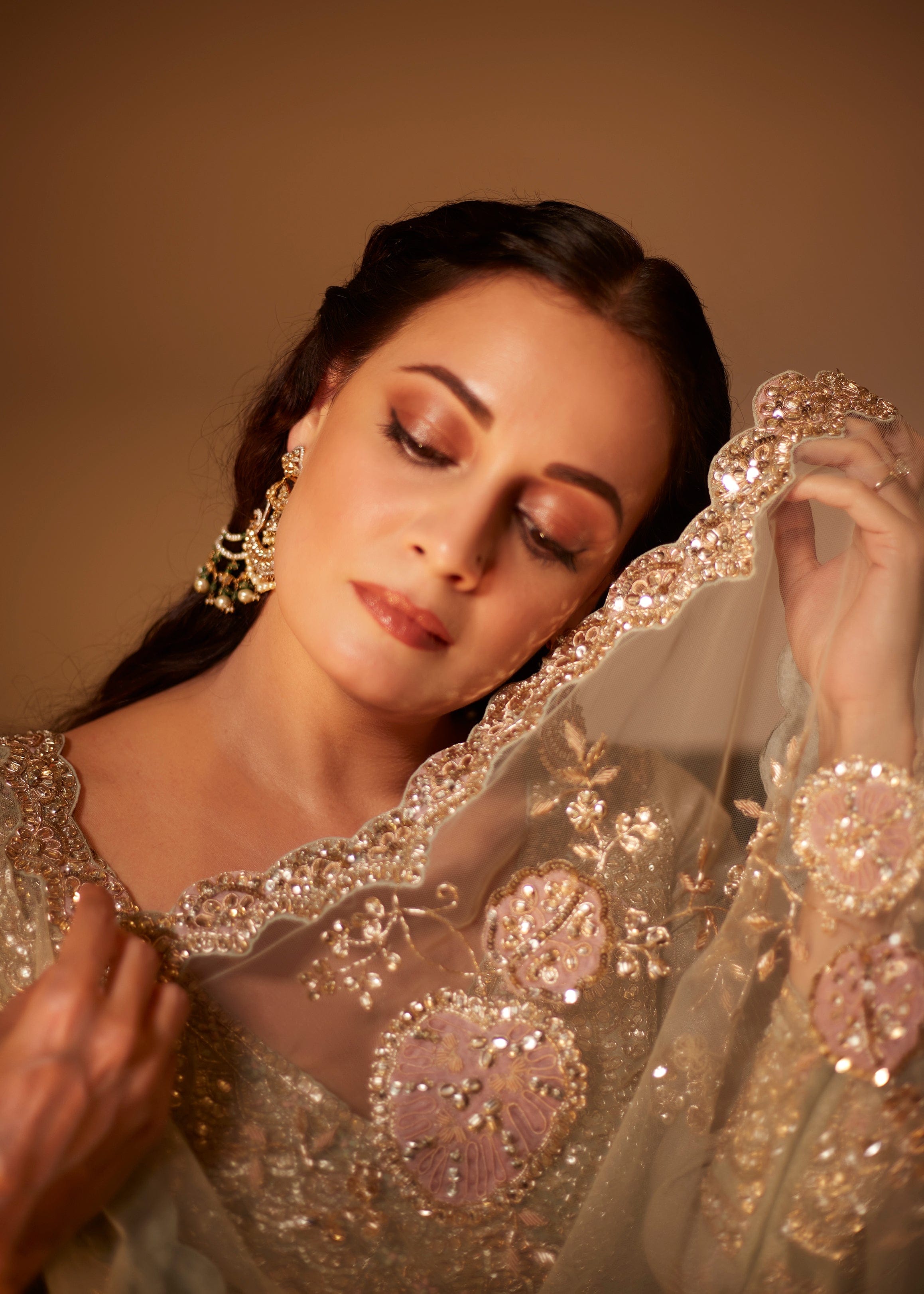 Tea Green Tissue Anarkali Set