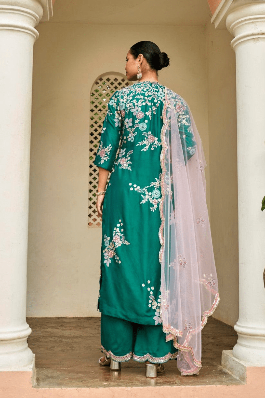 Pine Embroidered Straight Kurta Set